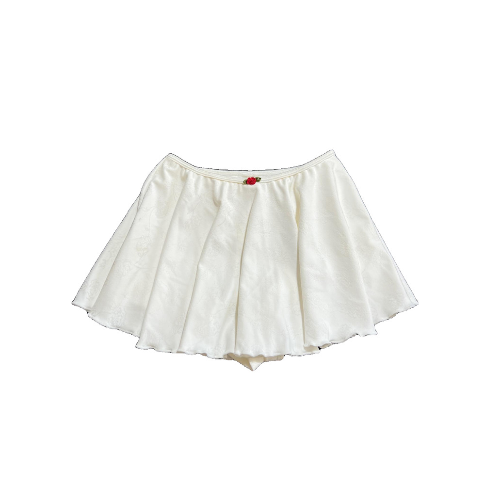 Frankies Bikinis- White Bikini Skirt Bottoms